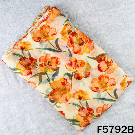 Digital Print shiny organza Fabric - F5792