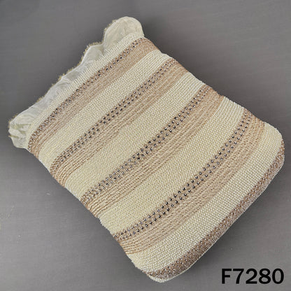 Dyeable Cut Dana Sequins Embroidered Shimmer Tissue Fabric - F7280