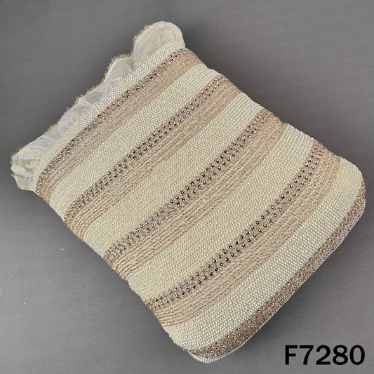 Dyeable Cut Dana Sequins Embroidered Shimmer Tissue Fabric - F7280
