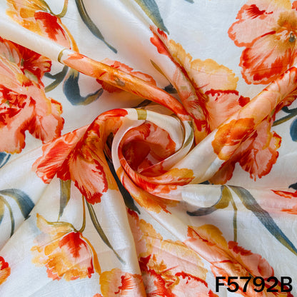 Digital Print shiny organza Fabric - F5792