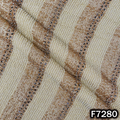 Dyeable Cut Dana Sequins Embroidered Shimmer Tissue Fabric - F7280