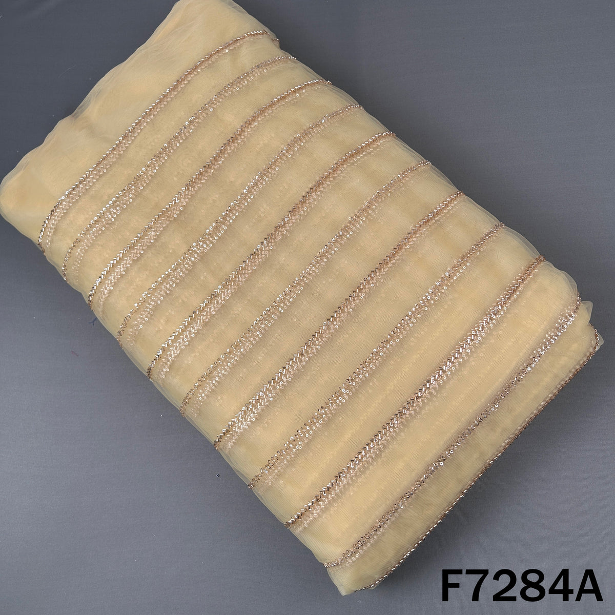 Cut Dana Sequins Work Net Fabric - F7284
