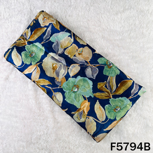 Digital Print shiny organza Fabric - F5794