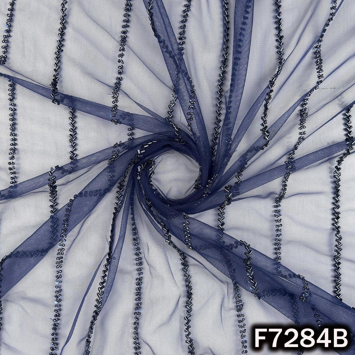 Cut Dana Sequins Work Net Fabric - F7284