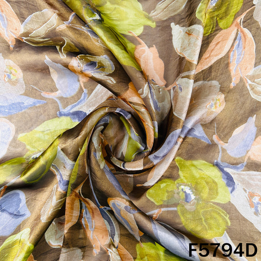 Digital Print shiny organza Fabric - F5794