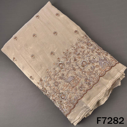 Cut Dana Pearl Thread Zari Sequins Work Shimmer Tissue Fabric - F7282