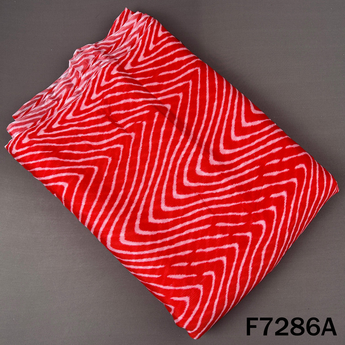 Zig Zag Print Dual Tone Chinnon Chiffon Fabric - F7286