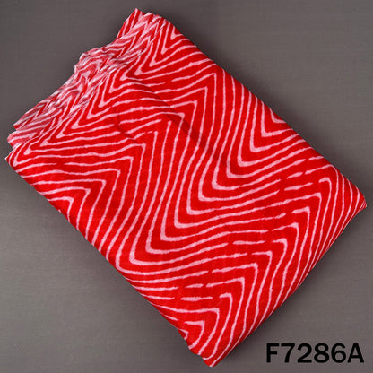 Zig Zag Print Dual Tone Chinnon Chiffon Fabric - F7286