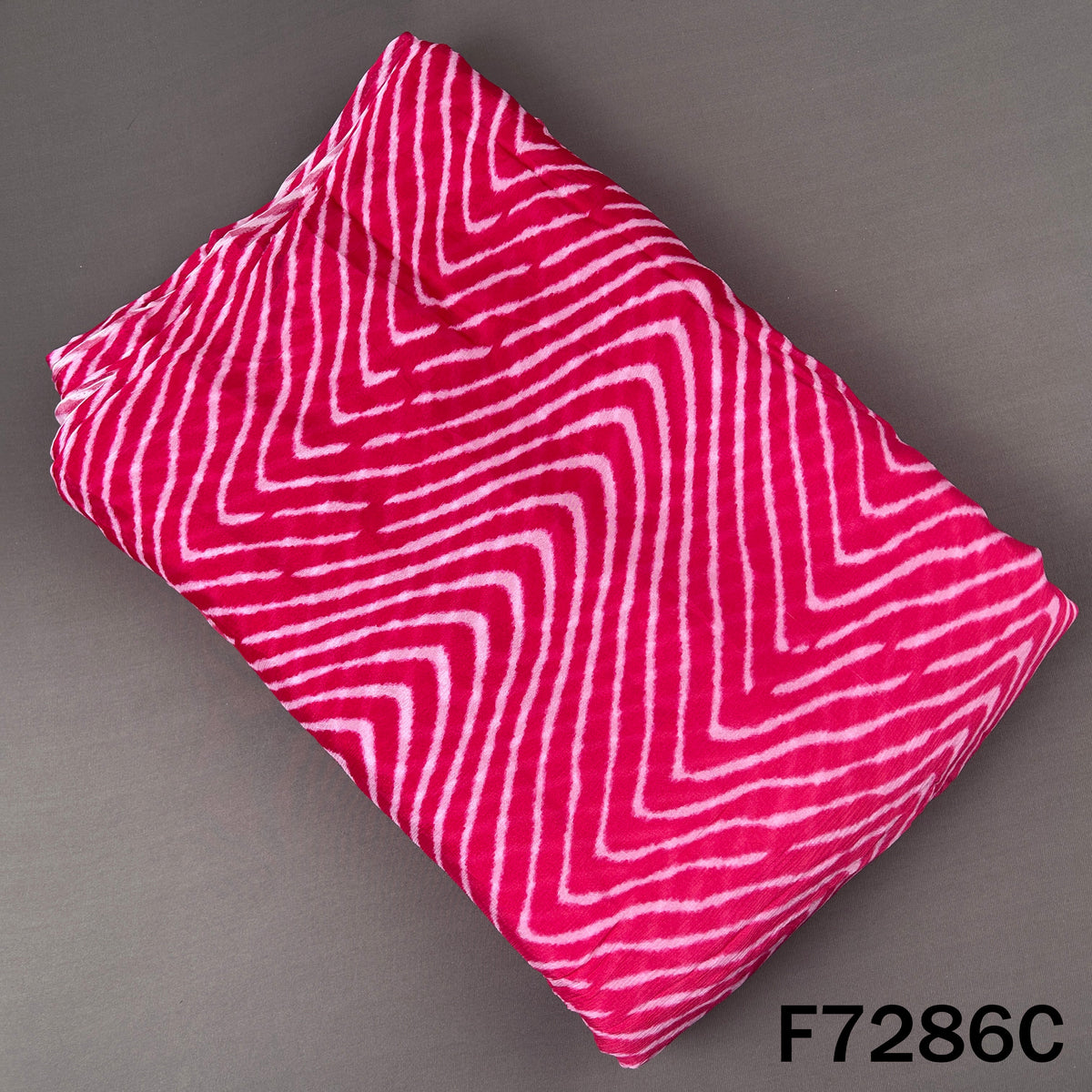 Zig Zag Print Dual Tone Chinnon Chiffon Fabric - F7286