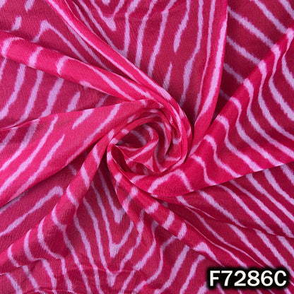 Zig Zag Print Dual Tone Chinnon Chiffon Fabric - F7286