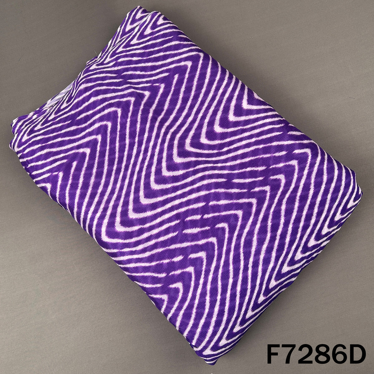 Zig Zag Print Dual Tone Chinnon Chiffon Fabric - F7286
