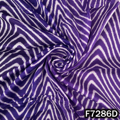 Zig Zag Print Dual Tone Chinnon Chiffon Fabric - F7286