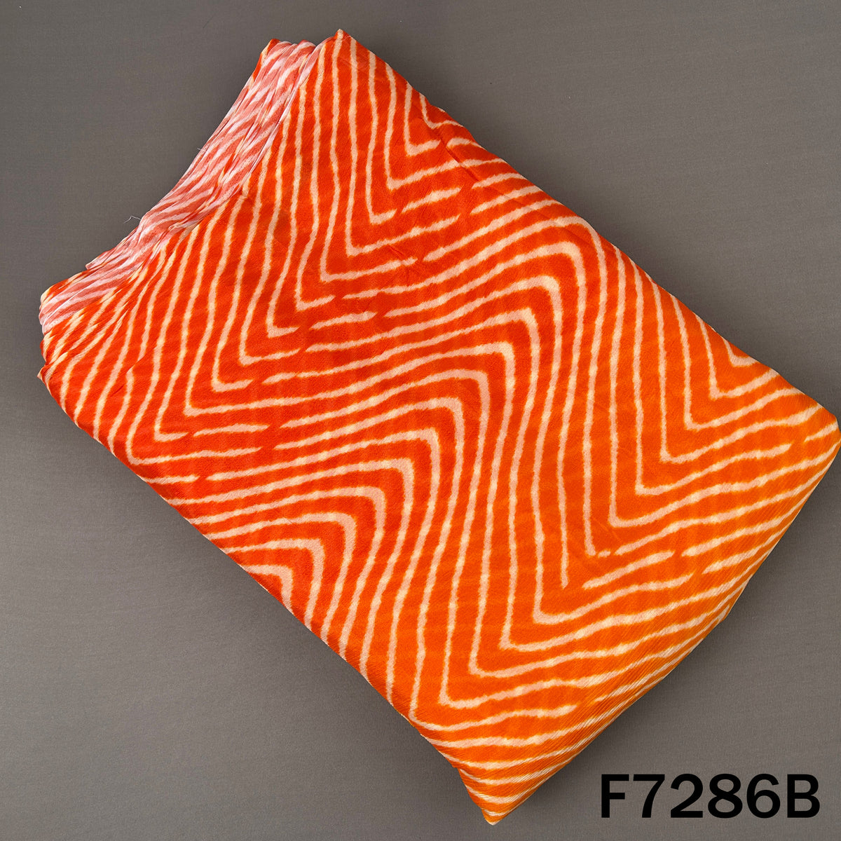 Zig Zag Print Dual Tone Chinnon Chiffon Fabric - F7286