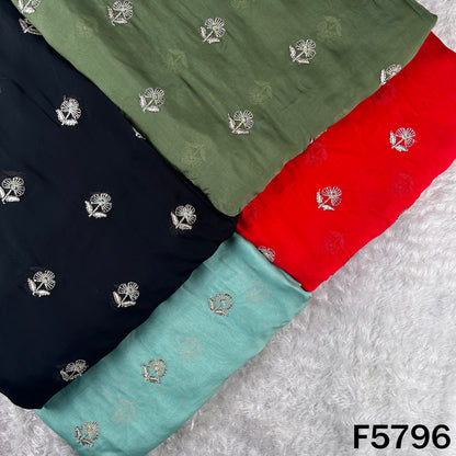 Cut Dana Zari Sequins Work Organza Fabric - F5796