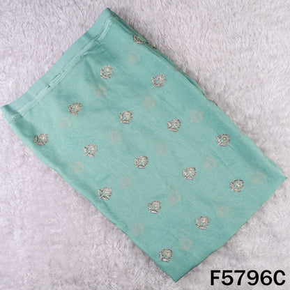 Cut Dana Zari Sequins Work Organza Fabric - F5796