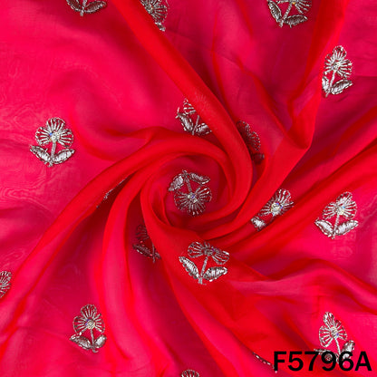 Cut Dana Zari Sequins Work Organza Fabric - F5796