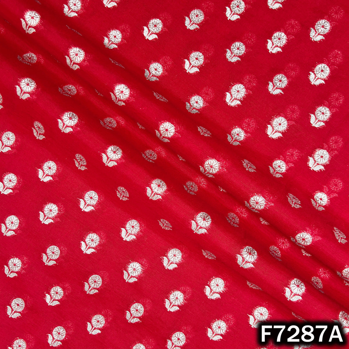 Zari Buti Chanderi Silk Fabric - F7287
