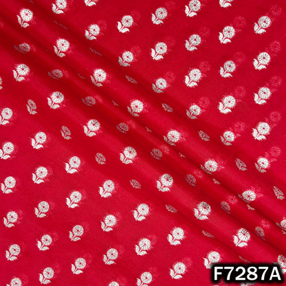 Zari Buti Chanderi Silk Fabric - F7287