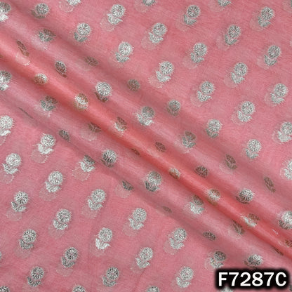 Zari Buti Chanderi Silk Fabric - F7287