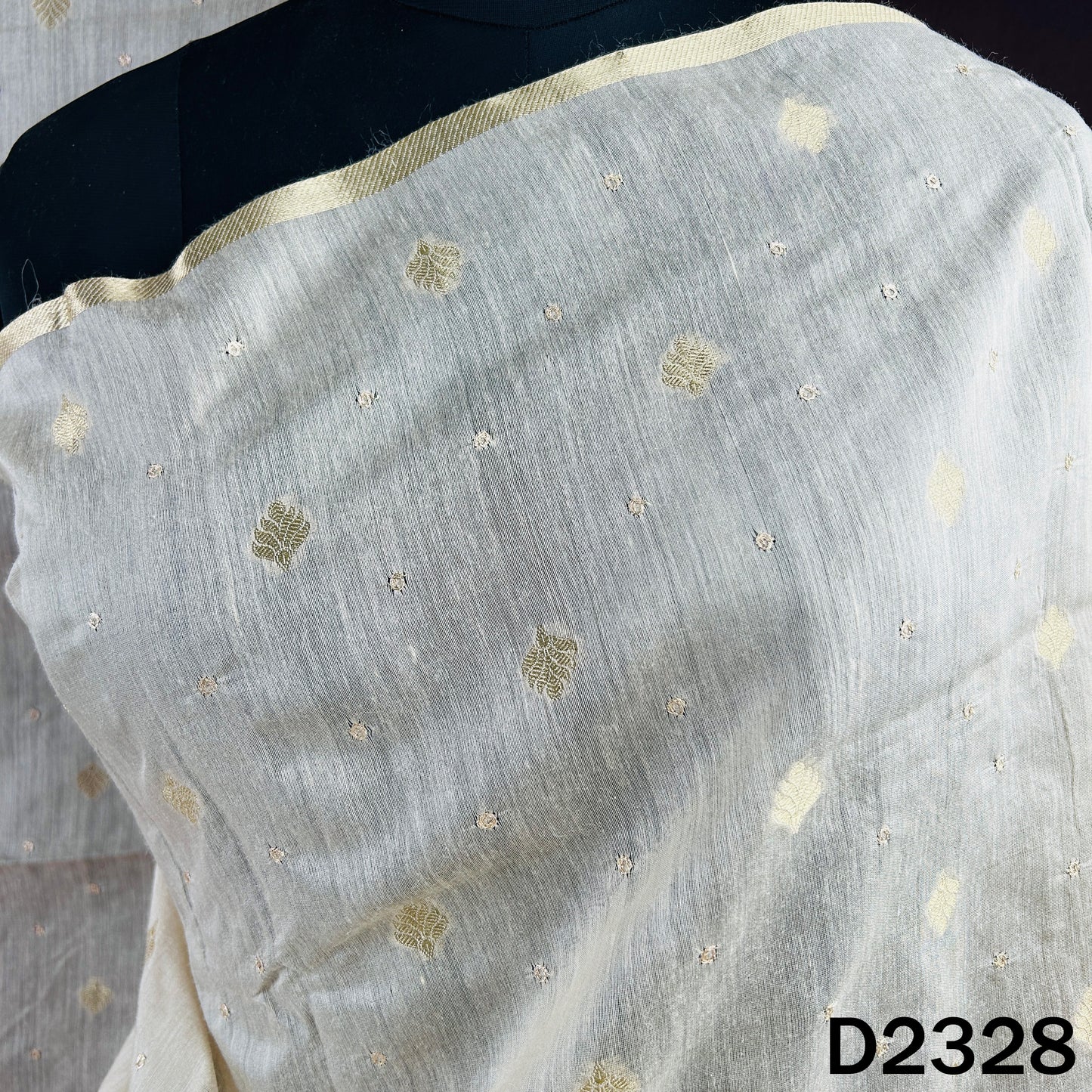 Dyeable Zari Buti Work Pure Monga Silk Dupatta - D2328