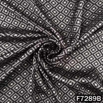 Digital Print Crepe Satin Fabric - F7289