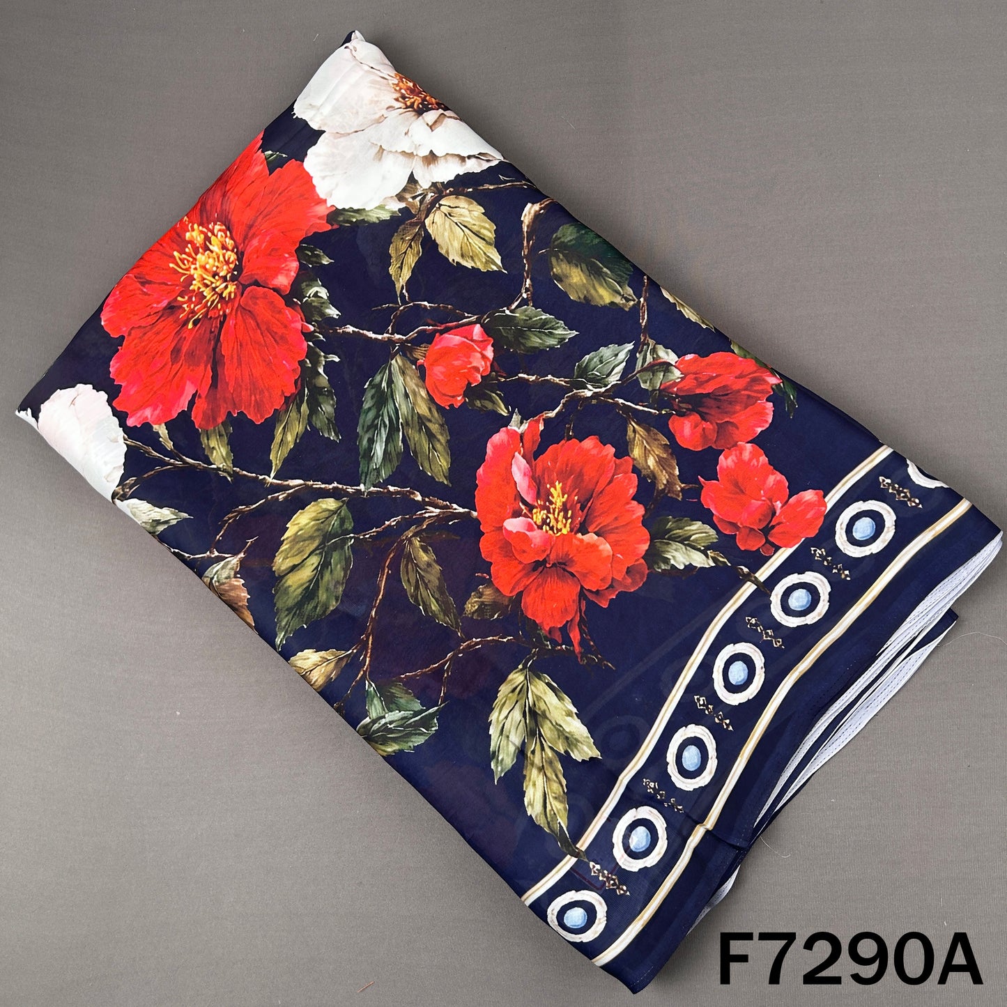Digital Print Crepe Satin Fabric - F7290