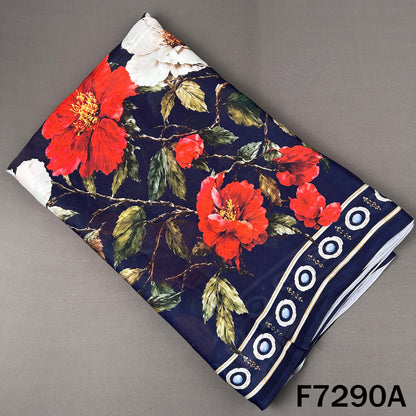Digital Print Crepe Satin Fabric - F7290