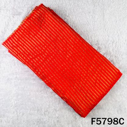 Zari Self Stripes Dola Silk Fabric - F5798