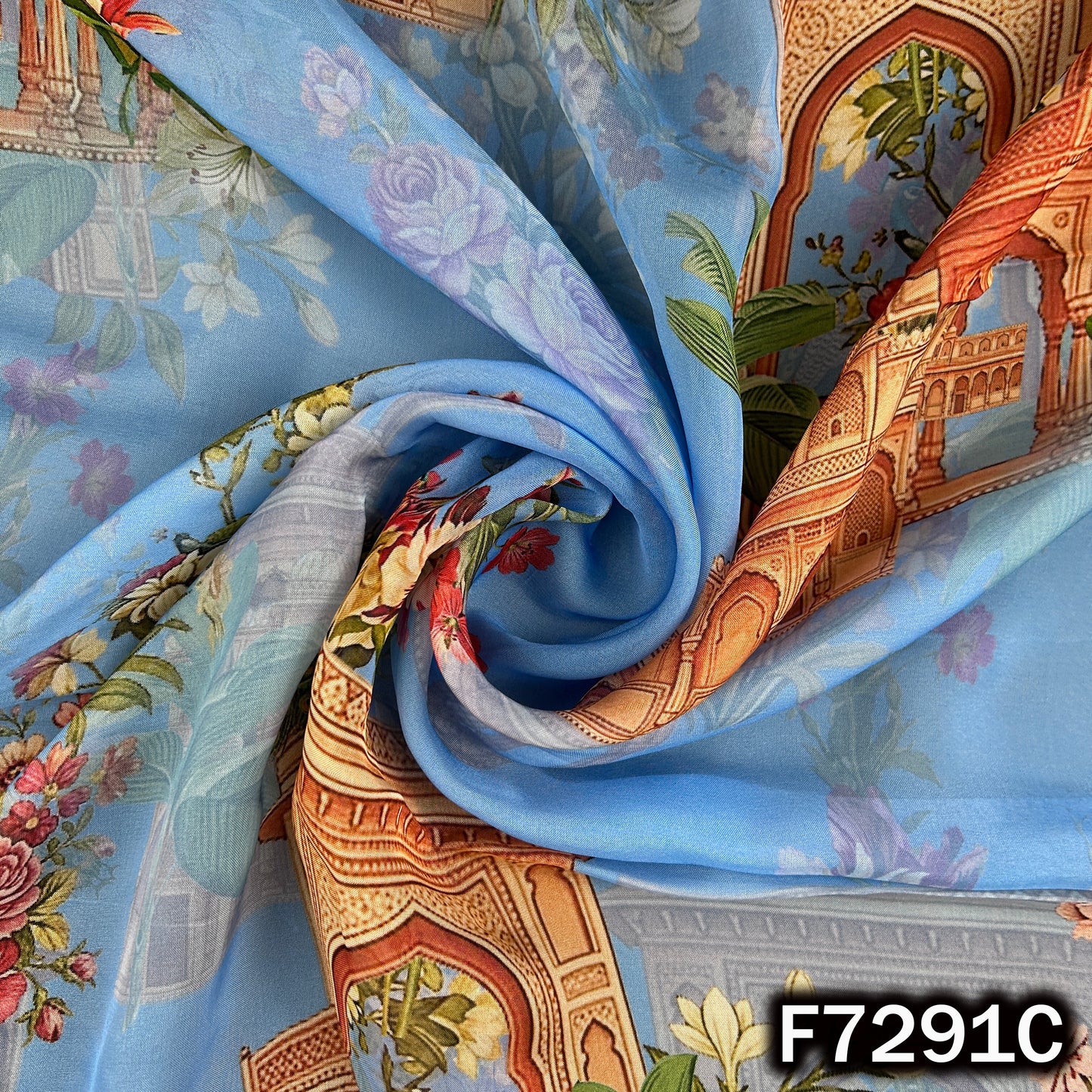 Digital Print Organza Fabric - F7291