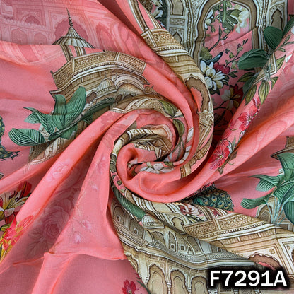 Digital Print Organza Fabric - F7291