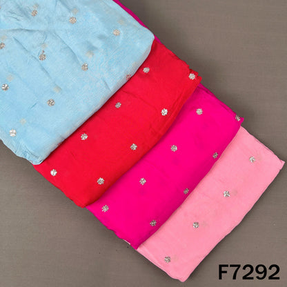 Zari Sequins Work Chinnon Chiffon Fabric - F7292
