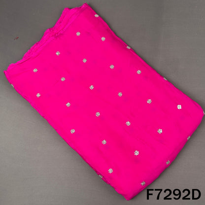 Zari Sequins Work Chinnon Chiffon Fabric - F7292