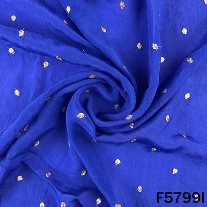 Zari Sequins Work Chinnon Chiffon Fabric - F5799