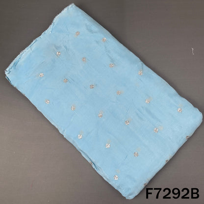 Zari Sequins Work Chinnon Chiffon Fabric - F7292