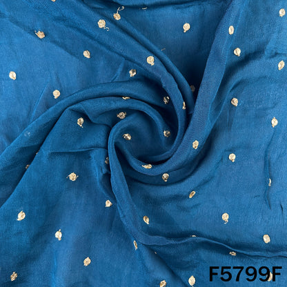 Zari Sequins Work Chinnon Chiffon Fabric - F5799