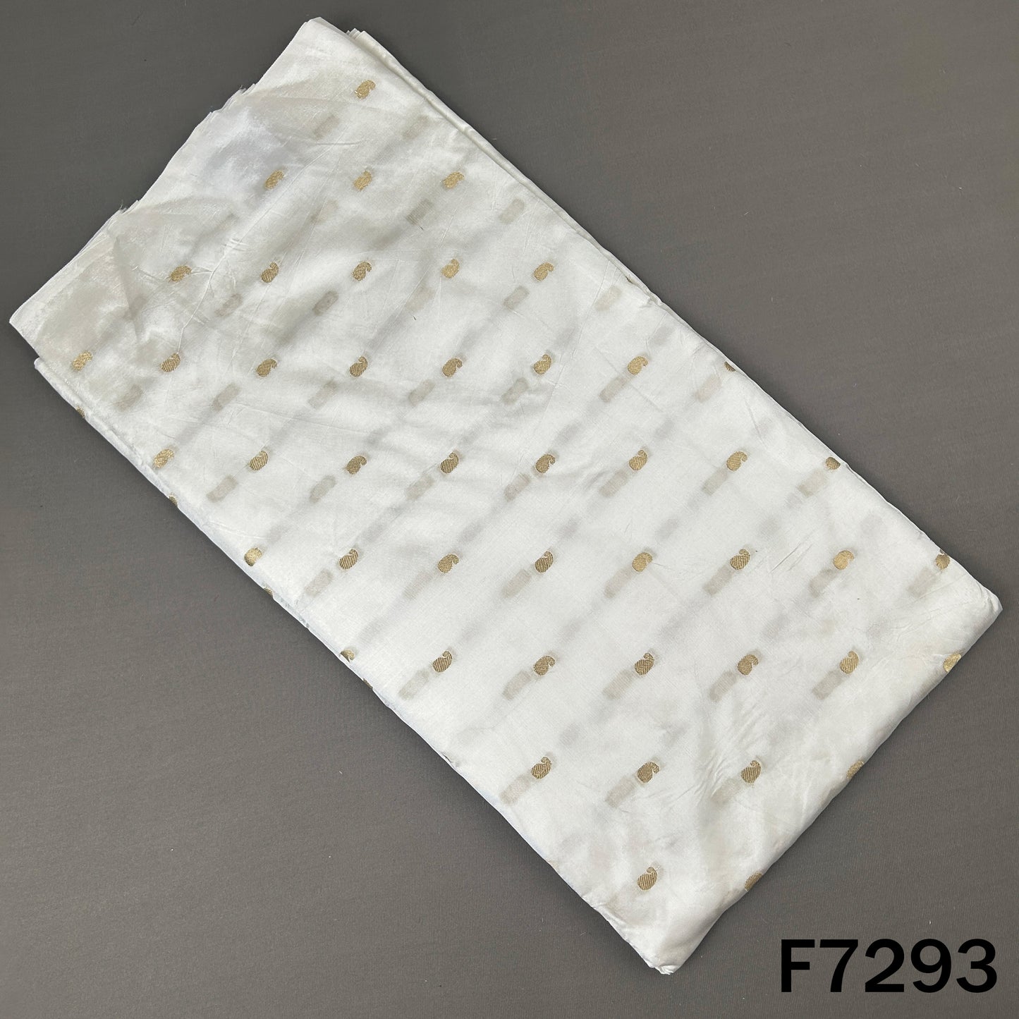 Dyeable Zari Buti Work Pure Silk Fabric - F7293