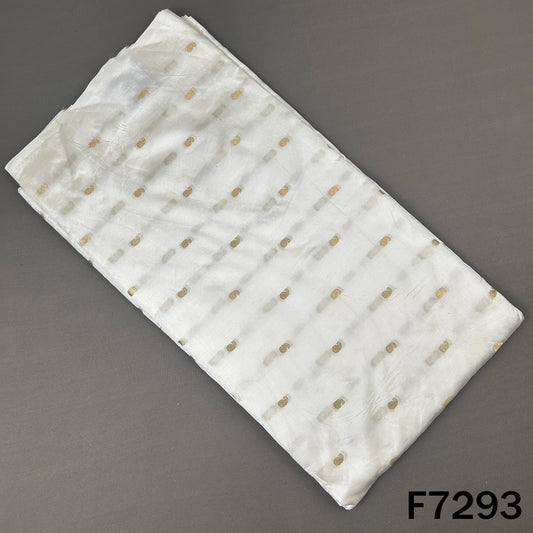 Dyeable Zari Buti Work Pure Silk Fabric - F7293