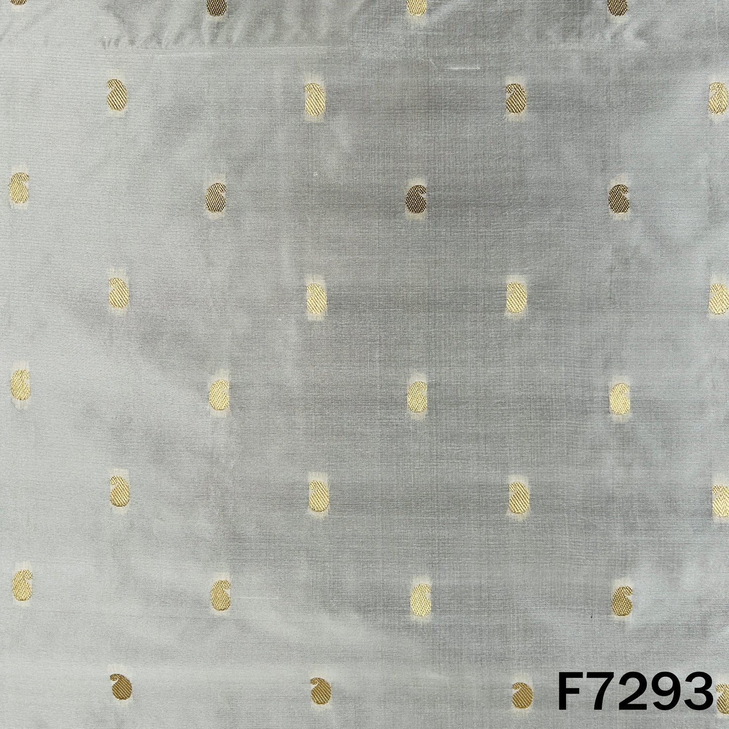 Dyeable Zari Buti Work Pure Silk Fabric - F7293