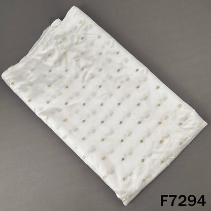 Dyeable Zari Buti Work Pure Silk Fabric - F7294