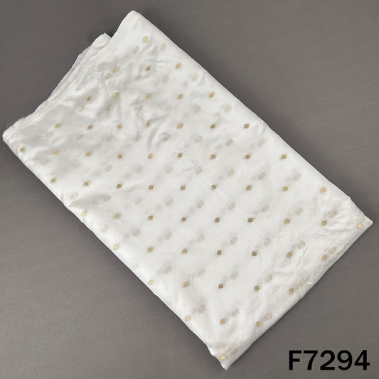 Dyeable Zari Buti Work Pure Silk Fabric - F7294