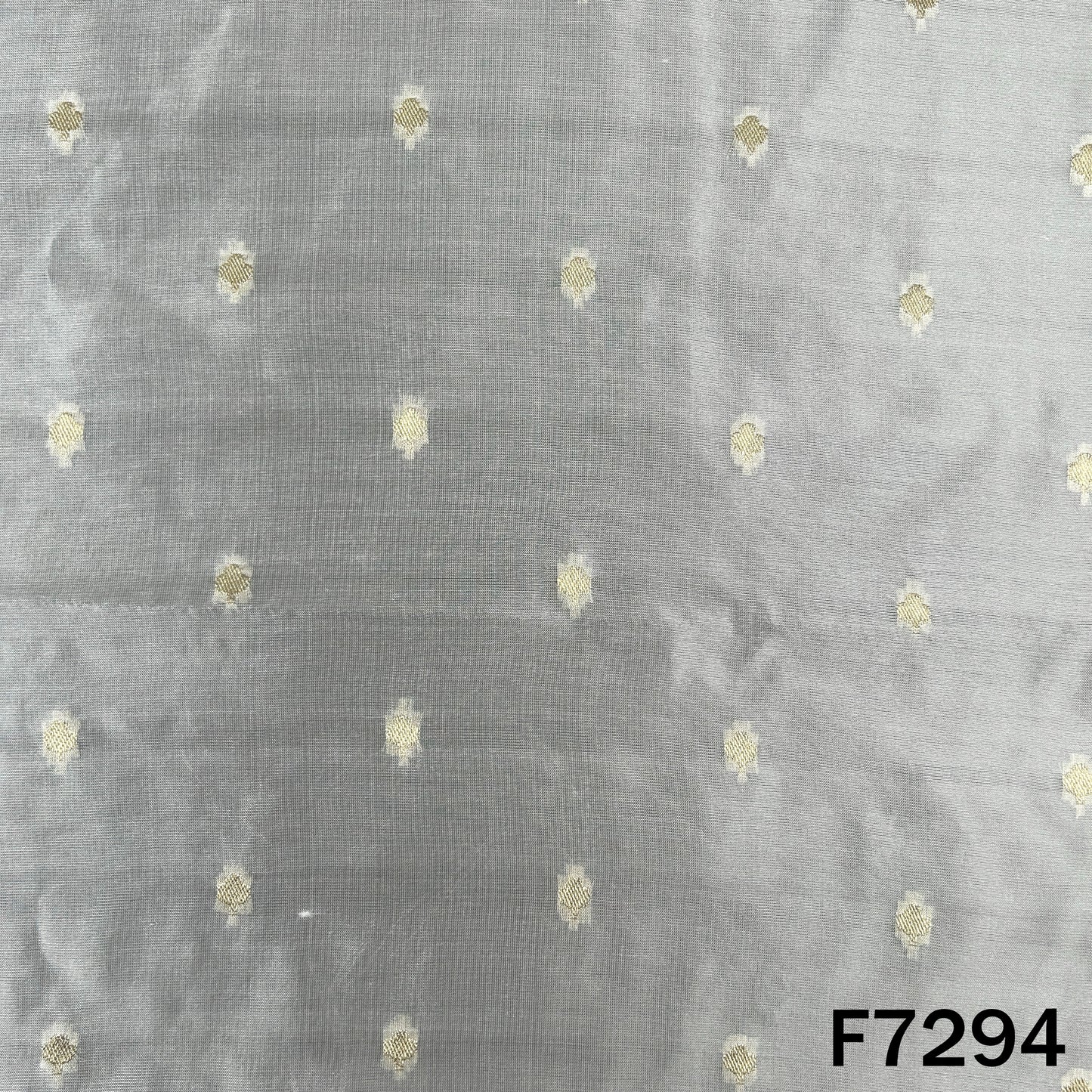 Dyeable Zari Buti Work Pure Silk Fabric - F7294