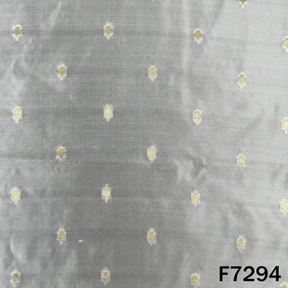 Dyeable Zari Buti Work Pure Silk Fabric - F7294