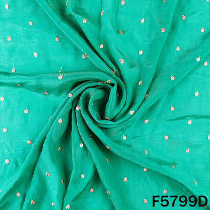 Zari Sequins Work Chinnon Chiffon Fabric - F5799