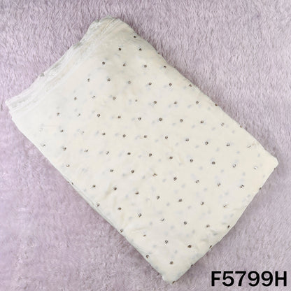 Zari Sequins Work Chinnon Chiffon Fabric - F5799