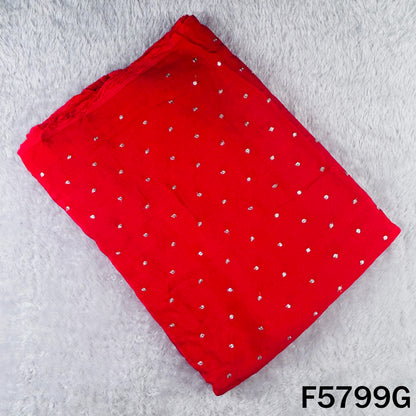 Zari Sequins Work Chinnon Chiffon Fabric - F5799