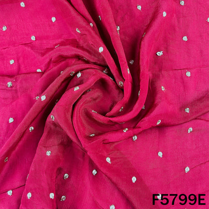 Zari Sequins Work Chinnon Chiffon Fabric - F5799