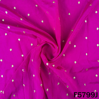 Zari Sequins Work Chinnon Chiffon Fabric - F5799