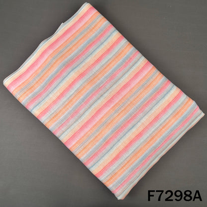 Multicolour Stripes Linen Fabric - F7298