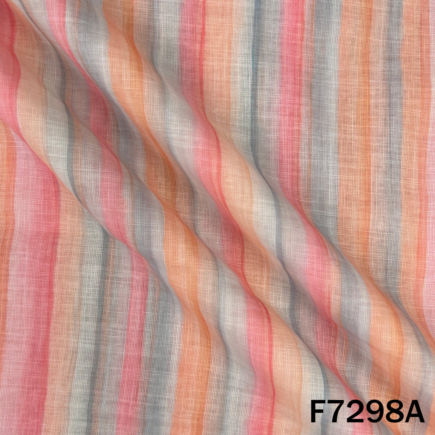 Multicolour Stripes Linen Fabric - F7298