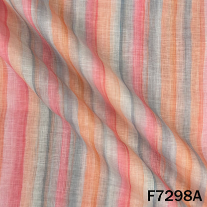 Multicolour Stripes Linen Fabric - F7298